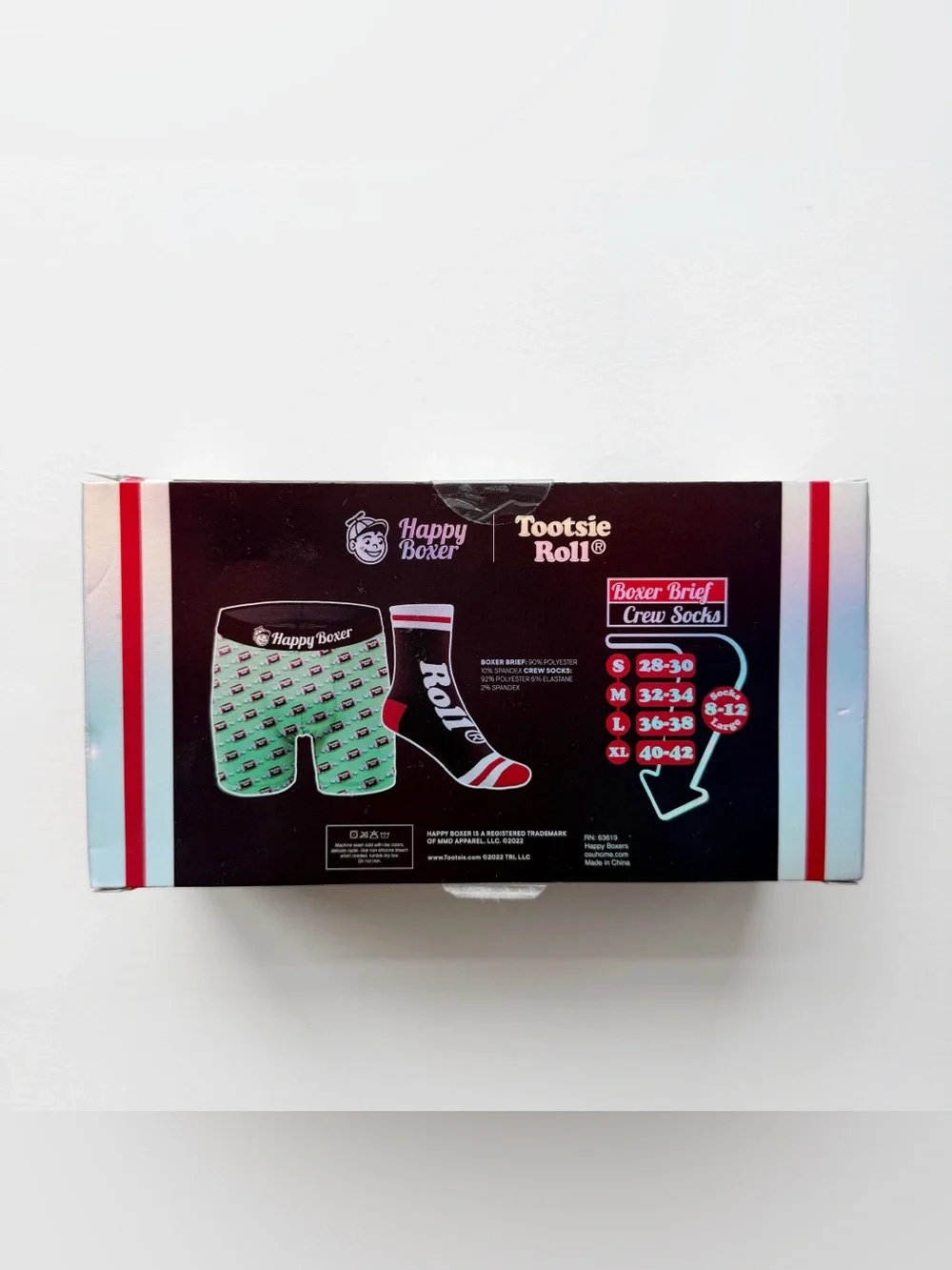 Tootsie Roll Boxer Briefs Socks Gift Set Mens Large Candy Gift